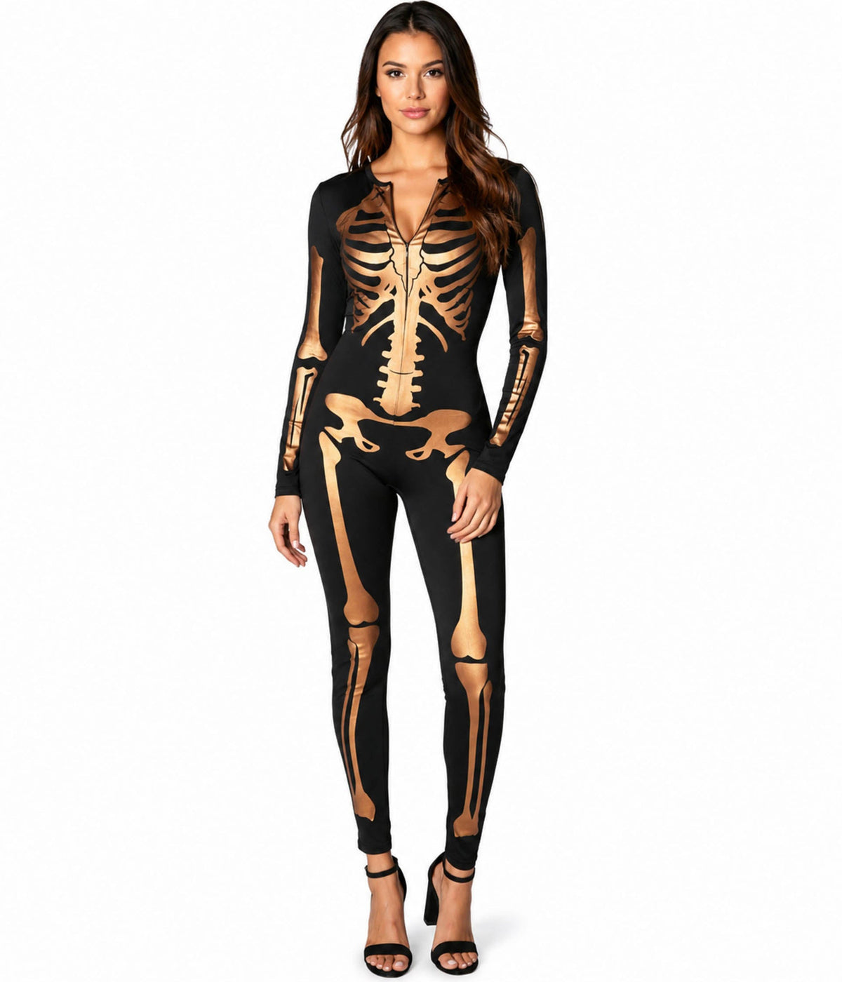 Bronze Skeleton Bodysuit Costume