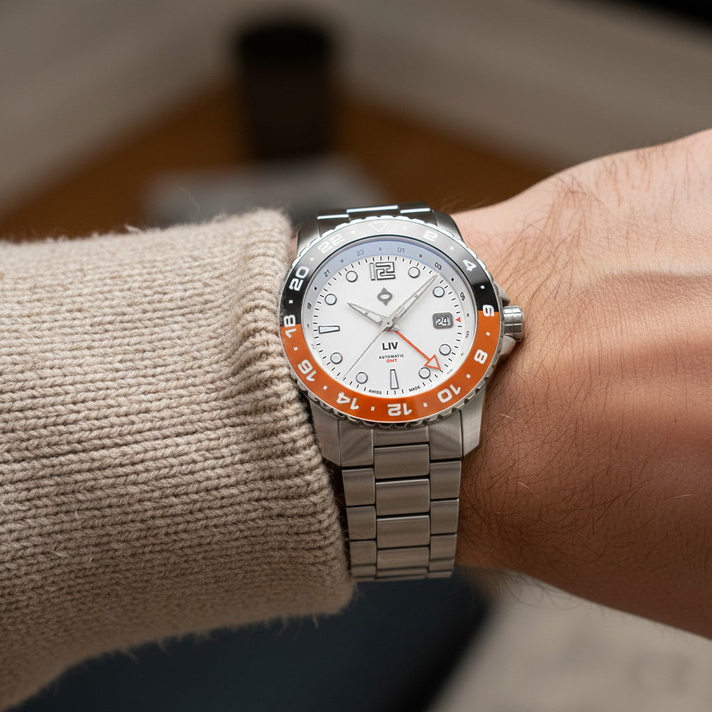 Trekker GMT Day/Night Ceramic // Summit White